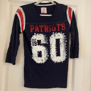 PINK Victoria's Secret New England Patriots NFL 3/4 Sleeve Shirt Size S